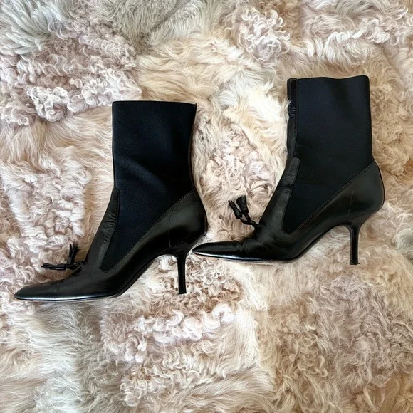 Yves Saint Laurent Black Heeled Boots - Picture 7 of 8